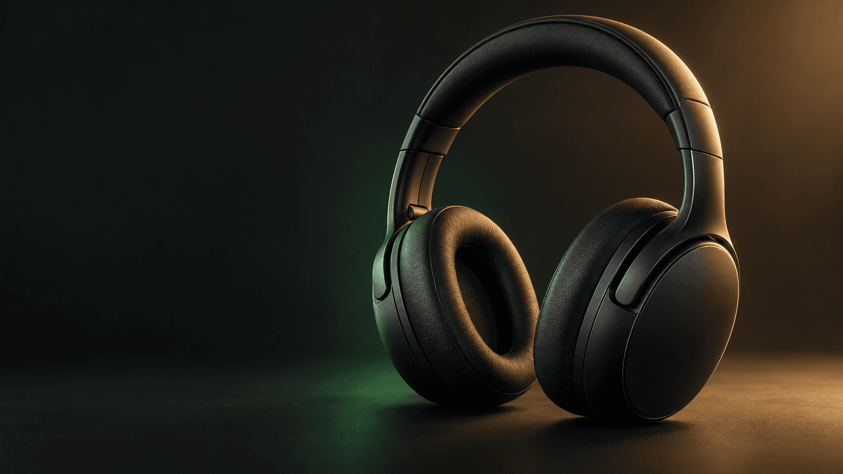 Sample matte black over-ear headphones